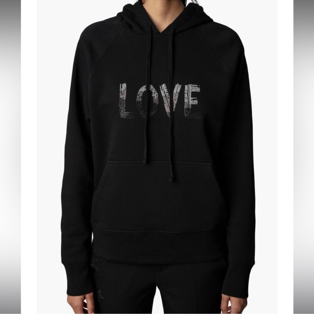 Zadig & Voltaire Upper Western Strass Sweatshirt in Black. NWT. Size XS